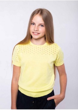 TopHat желтый джемпер с коротким рукавом для девочки 20103